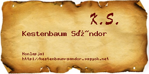 Kestenbaum Sándor névjegykártya